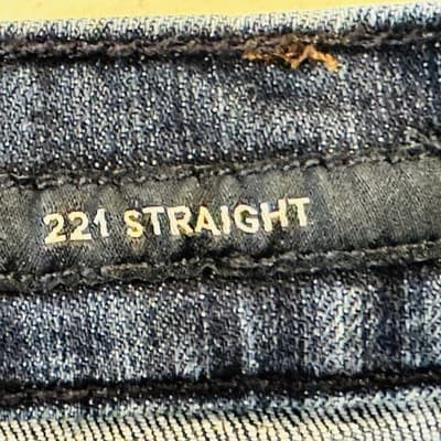 Lucky Brand 221 Straight Jeans Mens 38x33 (38x34) Blue Medium Wash Denim - Thumbnail 4