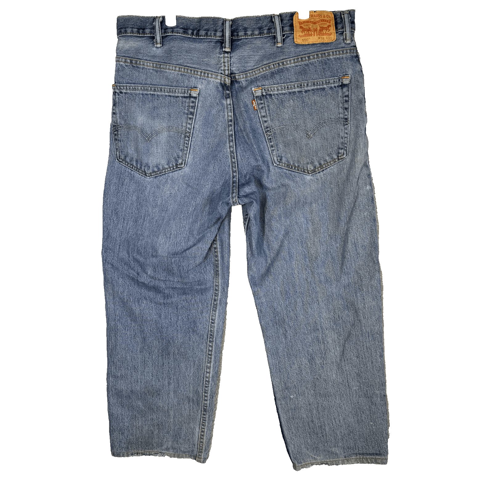 Levis 550 Jeans Mens 38x30 Blue Relaxed Fit Tapered Leg Distressed Denim Pants - Thumbnail 2