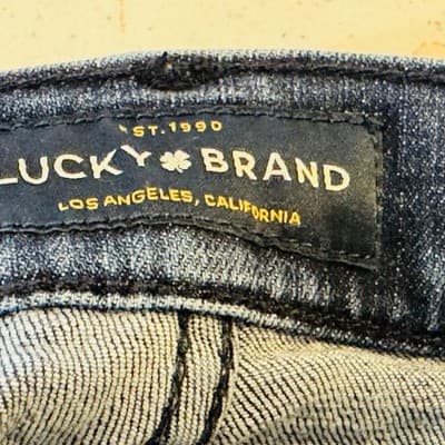 Lucky Brand 221 Straight Jeans Mens 38x33 (38x34) Blue Medium Wash Denim - Thumbnail 5