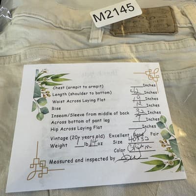 Polo Ralph Lauren Jeans Mens 40x32 Cream White Sullivan Slim Denim Pants Stretch - Thumbnail 8