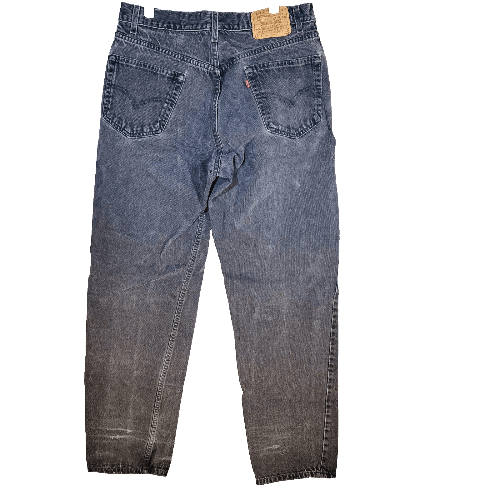 Vintage Levis 550 Jeans Mens 36x32 (36x34) Blue Stone Wash Relaxed Tapered Denim - Thumbnail 2