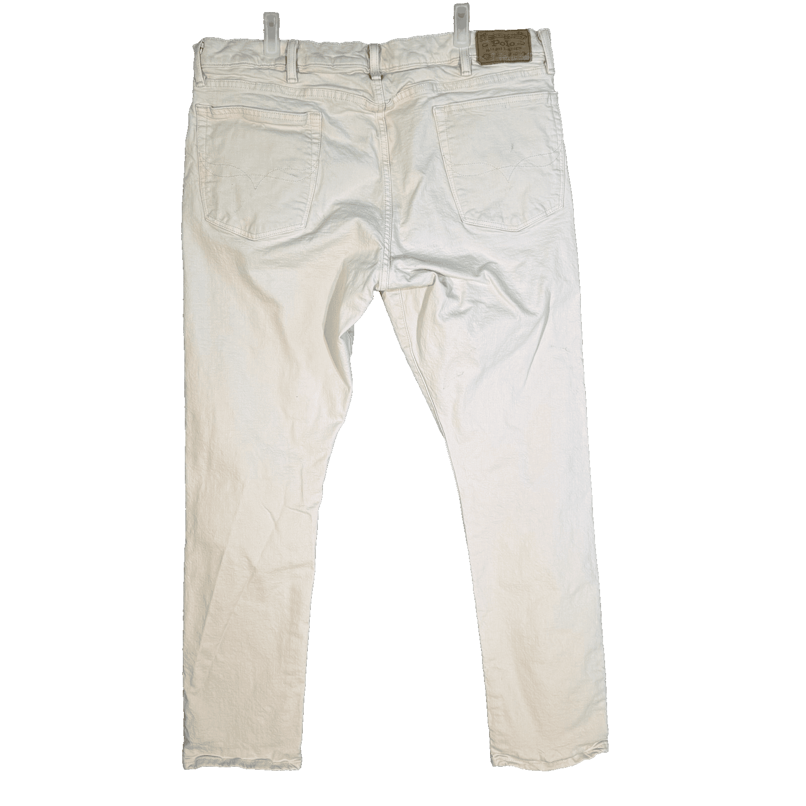 Polo Ralph Lauren Jeans Mens 40x32 Cream White Sullivan Slim Denim Pants Stretch - Thumbnail 2