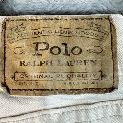 Polo Ralph Lauren Jeans Mens 40x32 Cream White Sullivan Slim Denim Pants Stretch - Thumbnail 5
