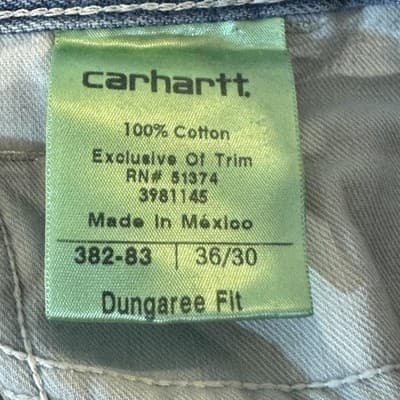 Vintage Carhartt Jeans Mens 36x30 Dungaree Fit Distressed Paint Workwear 90s - Thumbnail 9