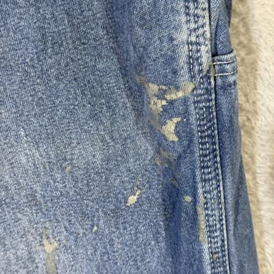 Vintage Carhartt Jeans Mens 36x30 Dungaree Fit Distressed Paint Workwear 90s - Thumbnail 3