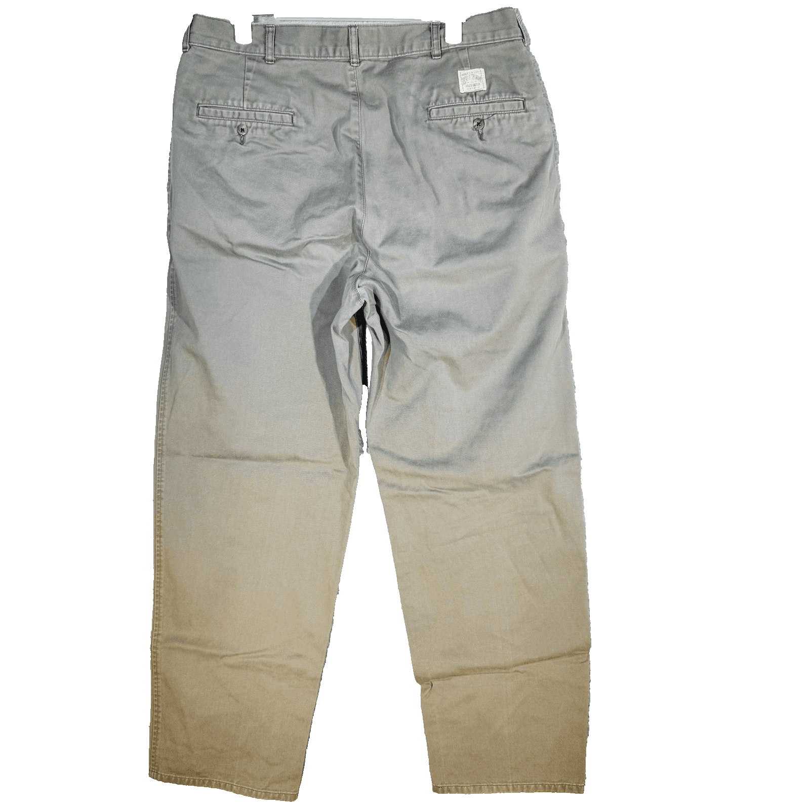 Polo Ralph Lauren Chino Pants Mens 34x31 Gray Pleated Front Cotton Twill - Thumbnail 2