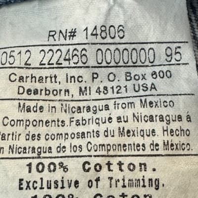 Carhartt Jeans Mens 44x34 Blue Relaxed Fit B460 DPS Denim Pants Work USA Patch - Thumbnail 5