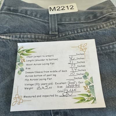 Carhartt Jeans Mens 44x34 Blue Relaxed Fit B460 DPS Denim Pants Work USA Patch - Thumbnail 9