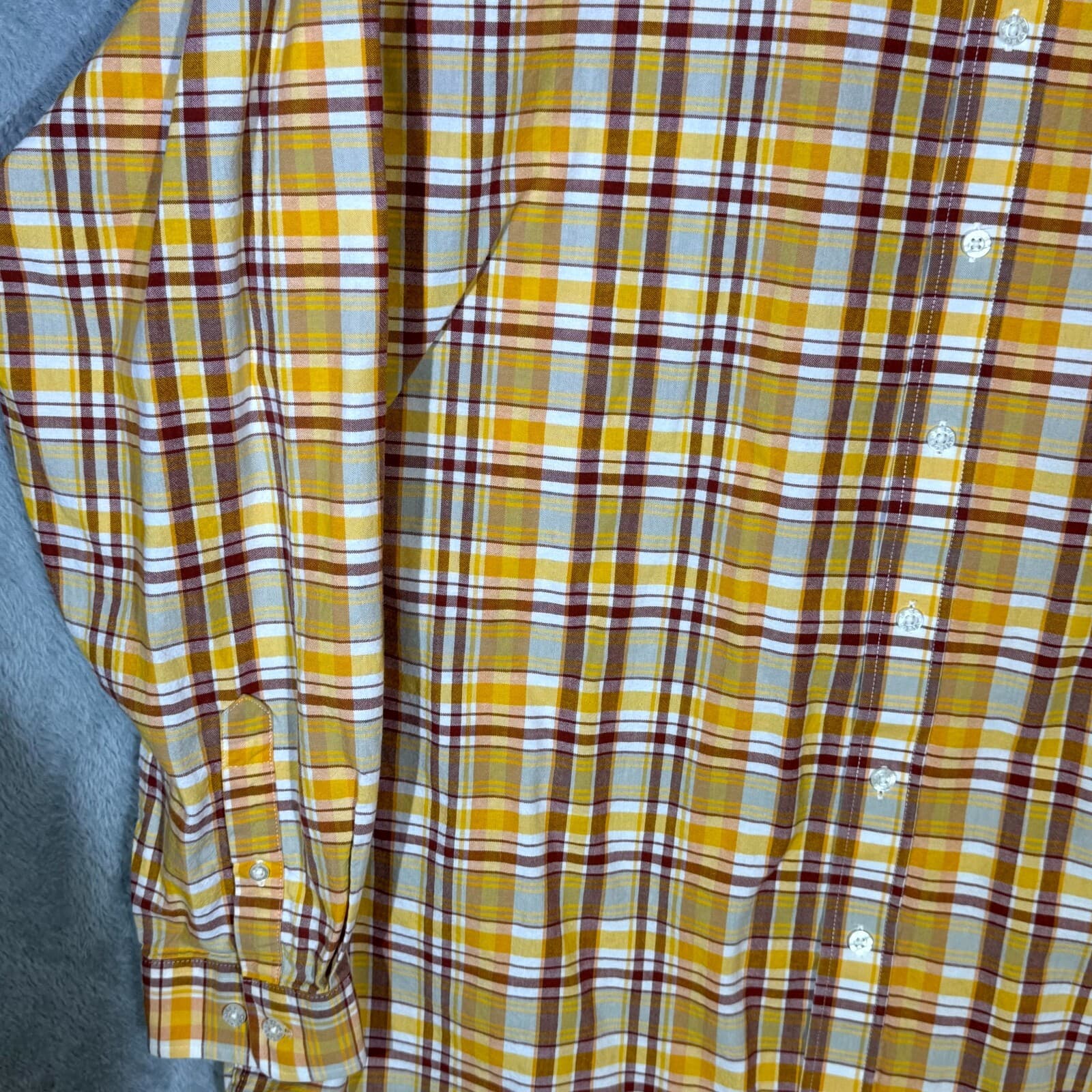 Cinch Men’s Shirt 2XL Yellow Plaid 100% Cotton Long Sleeve Button-Down Excellent - Thumbnail 3