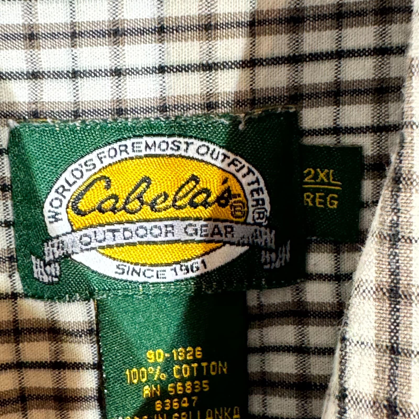 Cabela’s Men’s Shirt 2XL Brown Check 100% Cotton Short Sleeve Button-Down - Thumbnail 7