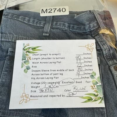 Vintage Dickies Jeans Mens 36x30 Blue Denim Carpenter Workwear Utility Pants 90s - Thumbnail 5