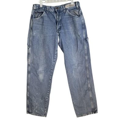 Vintage Dickies Jeans Mens 32x32 Blue Denim Carpenter Workwear Paint Stains 00s - Image 1