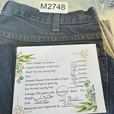 Dickies Jeans Mens 36x30 Blue Denim Straight Leg Workwear Zip Fly High Rise - Thumbnail 6