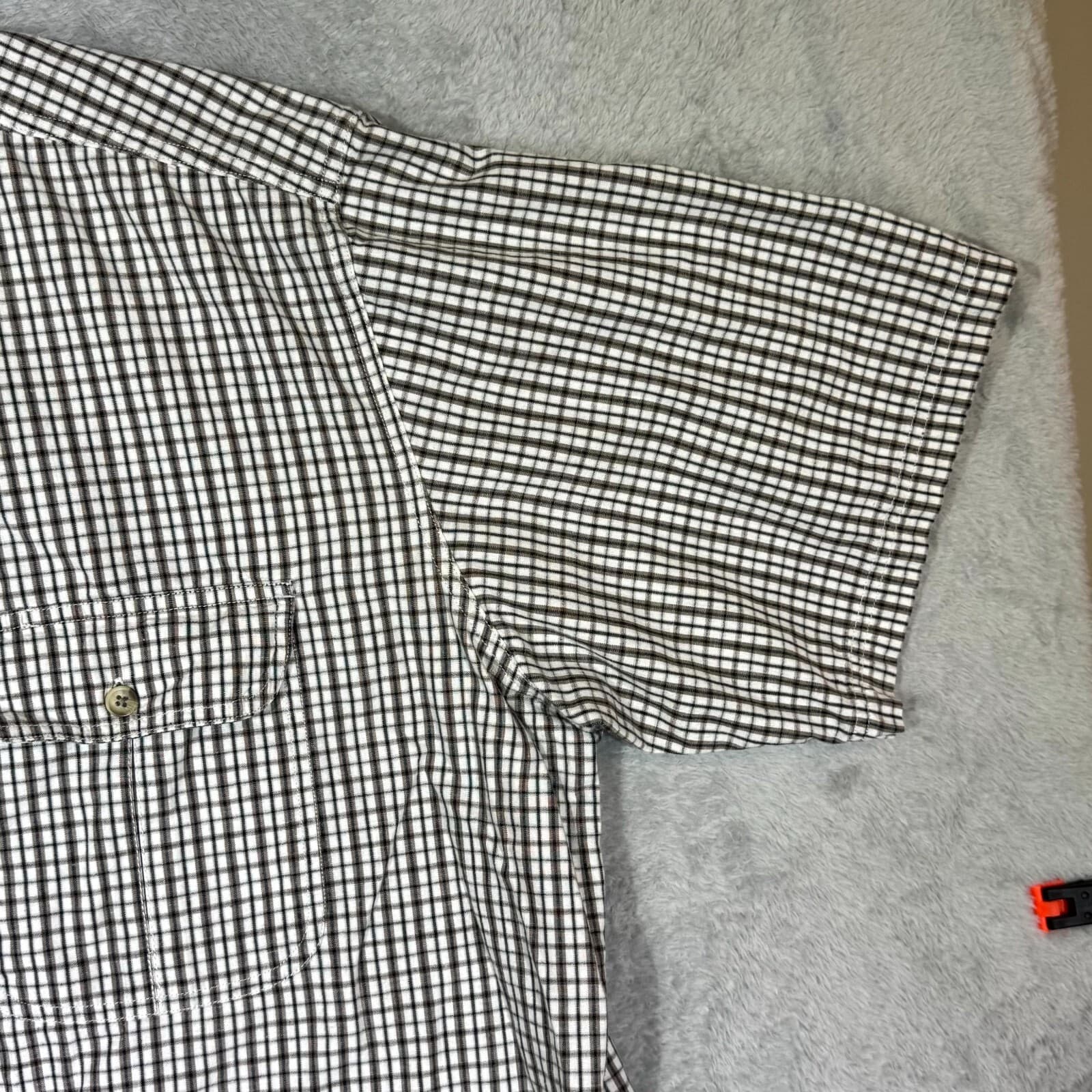 Cabela’s Men’s Shirt 2XL Brown Check 100% Cotton Short Sleeve Button-Down - Thumbnail 5