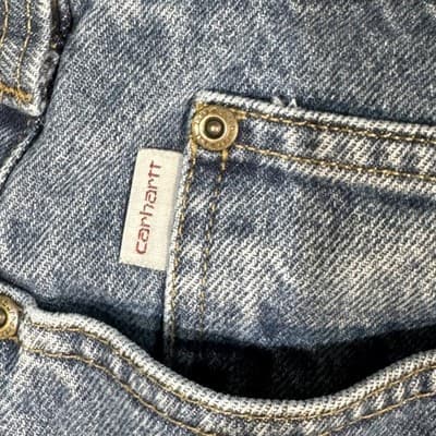 Carhartt Jeans Mens 44x34 Blue Relaxed Fit B460 DPS Denim Pants Work USA Patch - Thumbnail 3