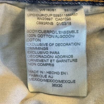 Dickies Jeans Mens 36x30 Blue Denim Straight Leg Workwear Zip Fly High Rise - Thumbnail 4