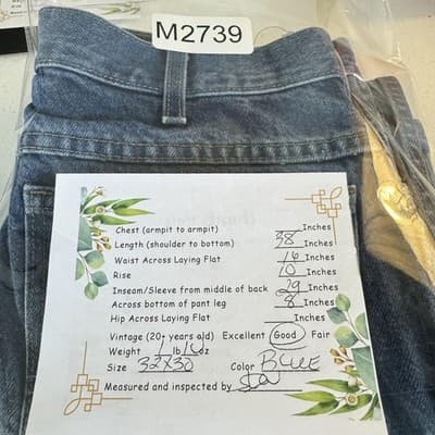 Dickies Jeans Mens 32x32 Blue Denim Straight Fit Workwear Faded Distressed Pants - Thumbnail 7