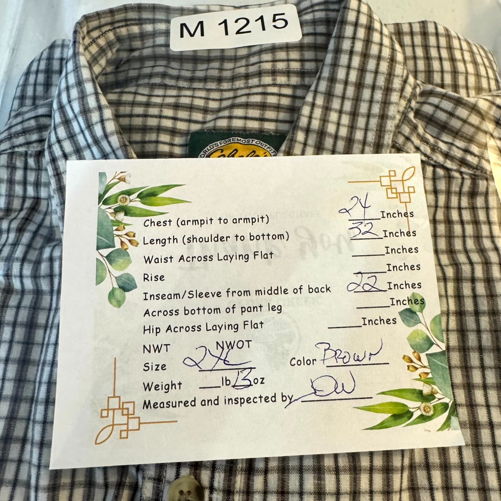 Cabela’s Men’s Shirt 2XL Brown Check 100% Cotton Short Sleeve Button-Down - Thumbnail 9