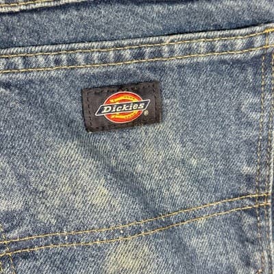 Dickies Jeans Mens 32x32 Blue Denim Straight Fit Workwear Faded Distressed Pants - Thumbnail 4