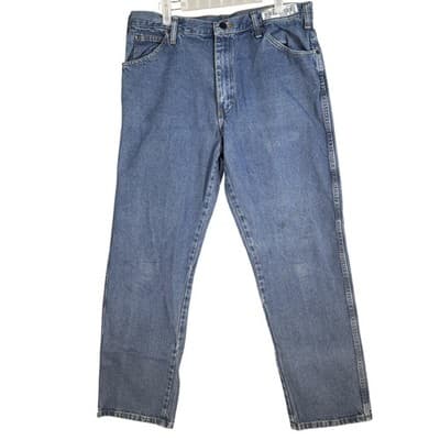 Dickies Jeans Mens 34x32 Blue Denim Straight Leg 5-Pocket Relaxed Fit W993RNB - Image 1