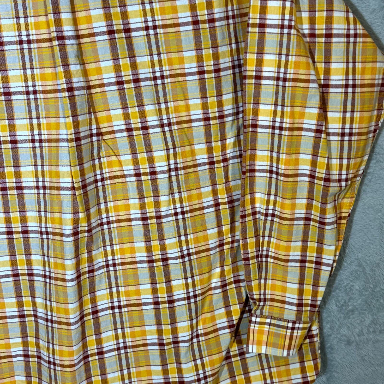 Cinch Men’s Shirt 2XL Yellow Plaid 100% Cotton Long Sleeve Button-Down Excellent - Thumbnail 10