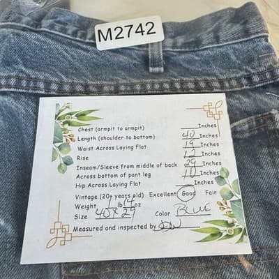 Vintage Dickies Jeans Mens 40x29 Blue Relaxed Fit Denim Workwear Made Mexico 00s - Thumbnail 10