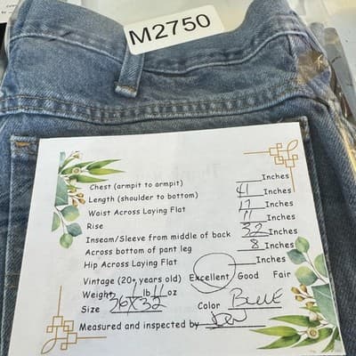 Dickies Jeans Mens 34x32 Blue Denim Straight Leg 5-Pocket Relaxed Fit W993RNB - Thumbnail 6