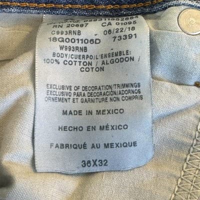 Dickies Jeans Mens 34x32 Blue Denim Straight Leg 5-Pocket Relaxed Fit W993RNB - Thumbnail 4