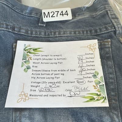 Vintage Dickies Jeans Mens 38x30 Blue Denim Relaxed Fit Straight Leg 90s - Thumbnail 7