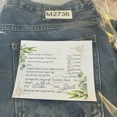 Dickies Jeans Mens 40x32 Blue Denim Relaxed Fit Classic Workwear Straight Leg - Thumbnail 6