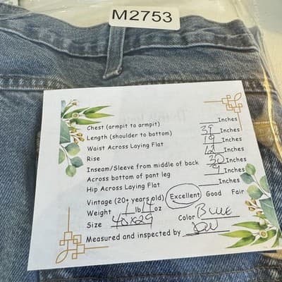 Dickies Jeans Mens 40x29 Blue Denim Straight Leg 5 Pocket Workwear Relaxed Fit - Thumbnail 7