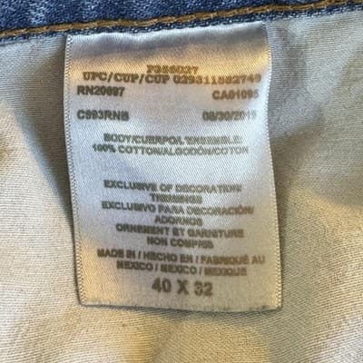 Dickies Jeans Mens 40x29 Blue Denim Straight Leg 5 Pocket Workwear Relaxed Fit - Thumbnail 4