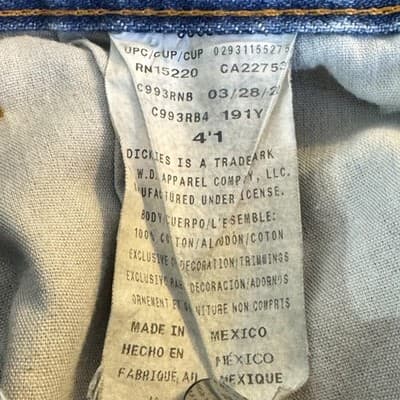 Dickies Jeans Mens 44x32 Blue Straight Leg Regular Fit Workwear Denim C993RNB - Thumbnail 5