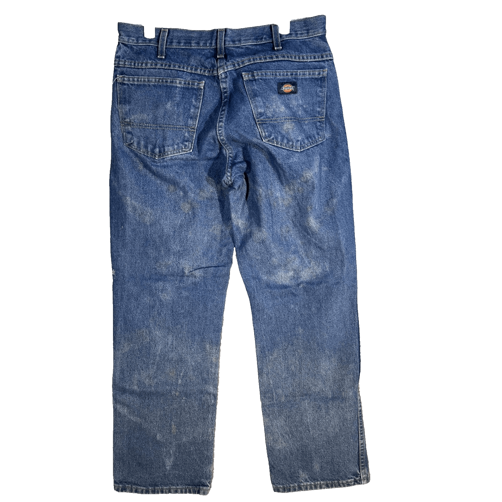 Dickies Jeans Mens 32x32 Blue Denim Straight Fit Workwear Faded Distressed Pants - Thumbnail 2