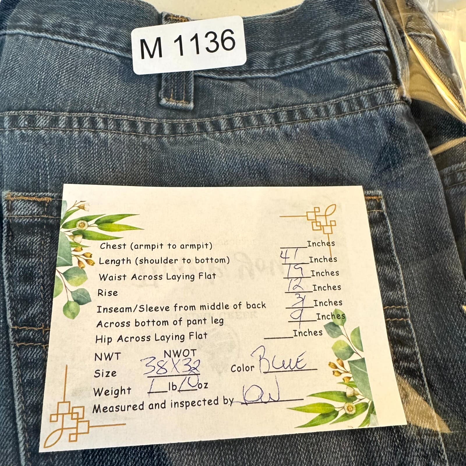 Carhartt Men’s Jeans 38×32 Blue Denim Medium Wash Mid-Rise Straight Leg - Thumbnail 9