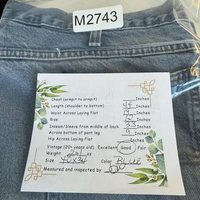 Vintage Dickies Jeans Mens 40x34 Blue Denim Relaxed Fit Workwear Classic 90s - Thumbnail 7