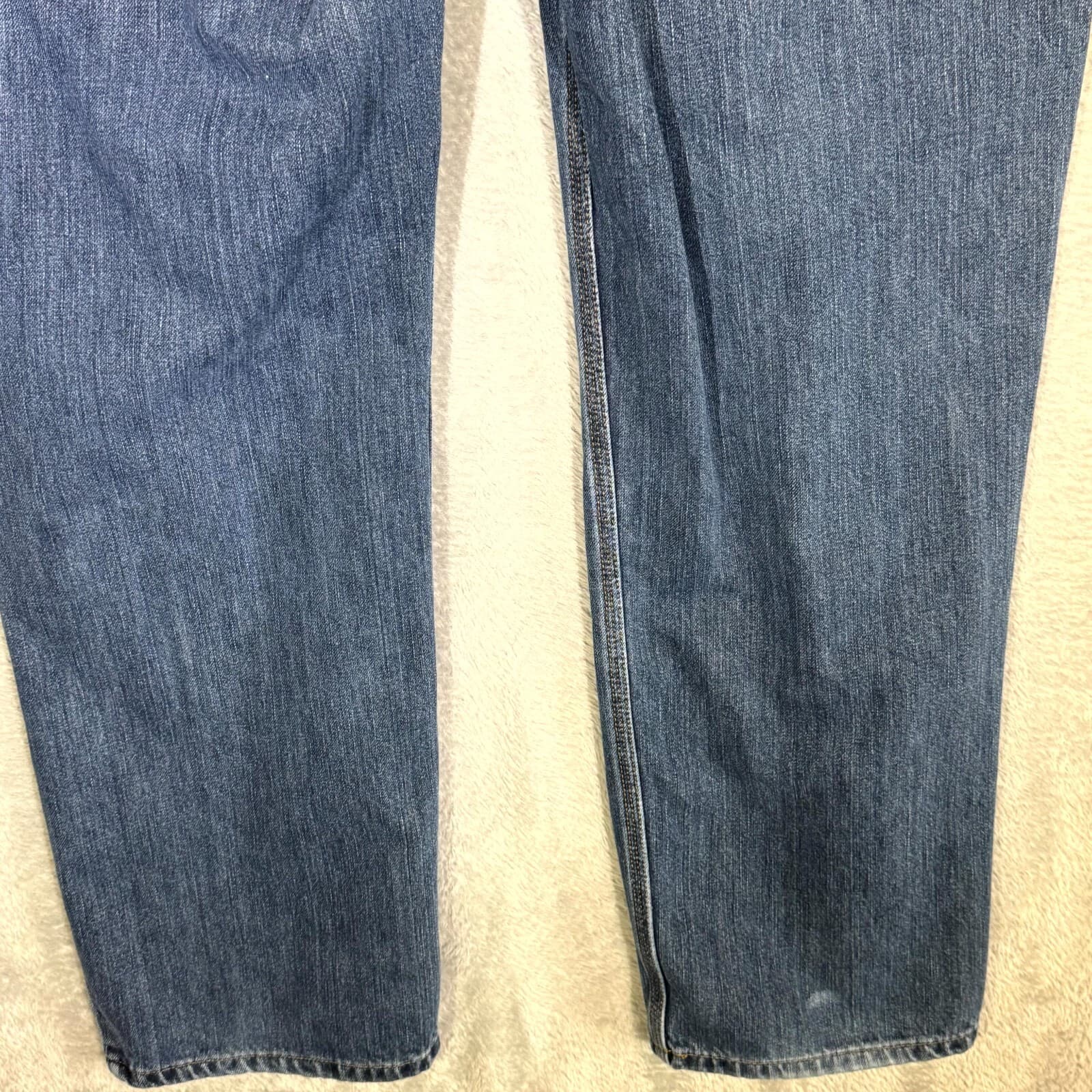 Carhartt Men’s Jeans 38×32 Blue Denim Medium Wash Mid-Rise Straight Leg - Thumbnail 8