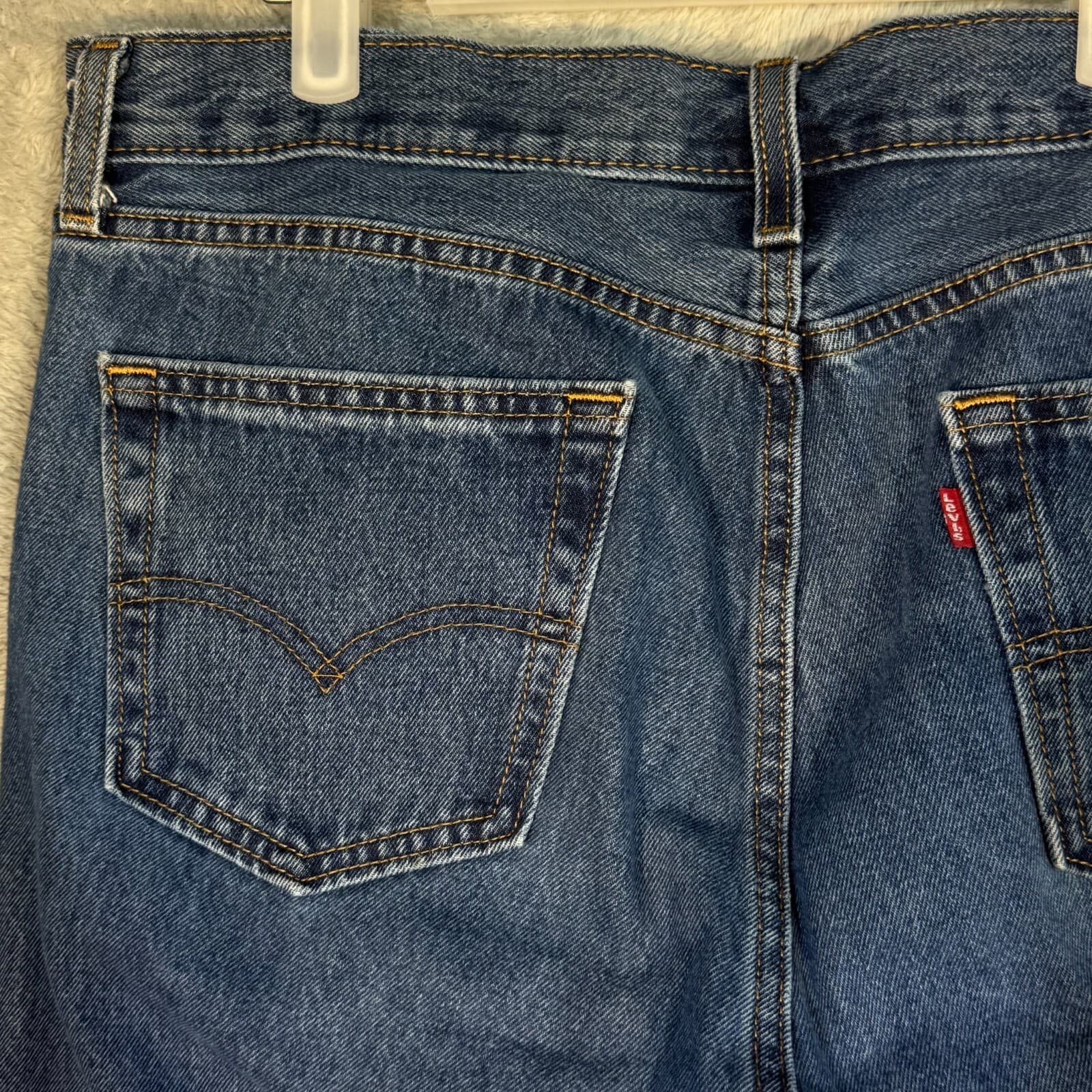 Levi’s 505 Men’s Jeans 34x29 Blue Denim Stretch Mid-Rise Straight Leg - Thumbnail 6