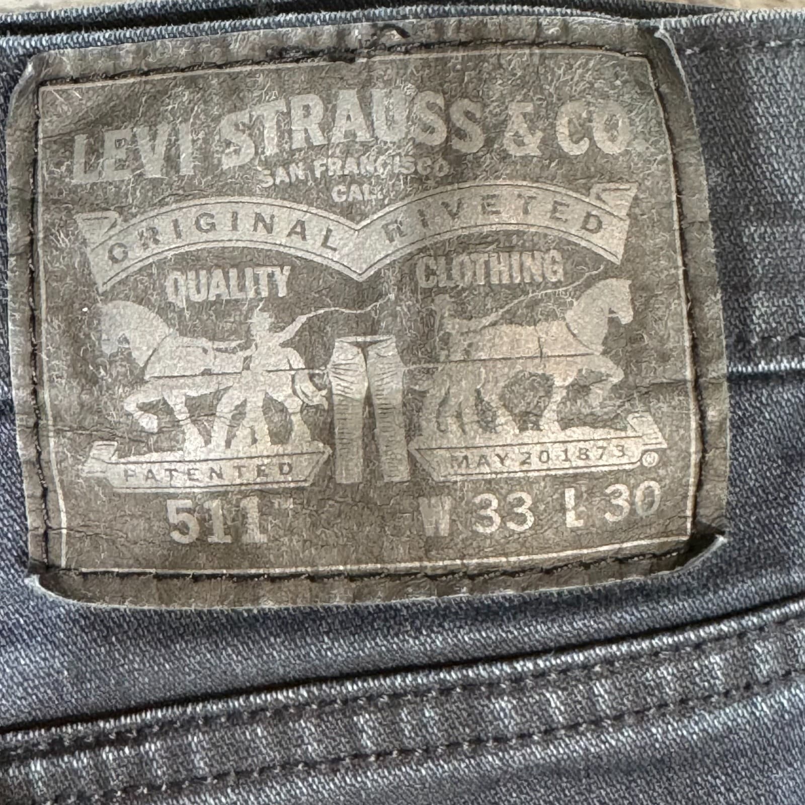 Levi's 511 Men's Jeans 33x30 Blue Denim Stretch Slim Straight - Thumbnail 10