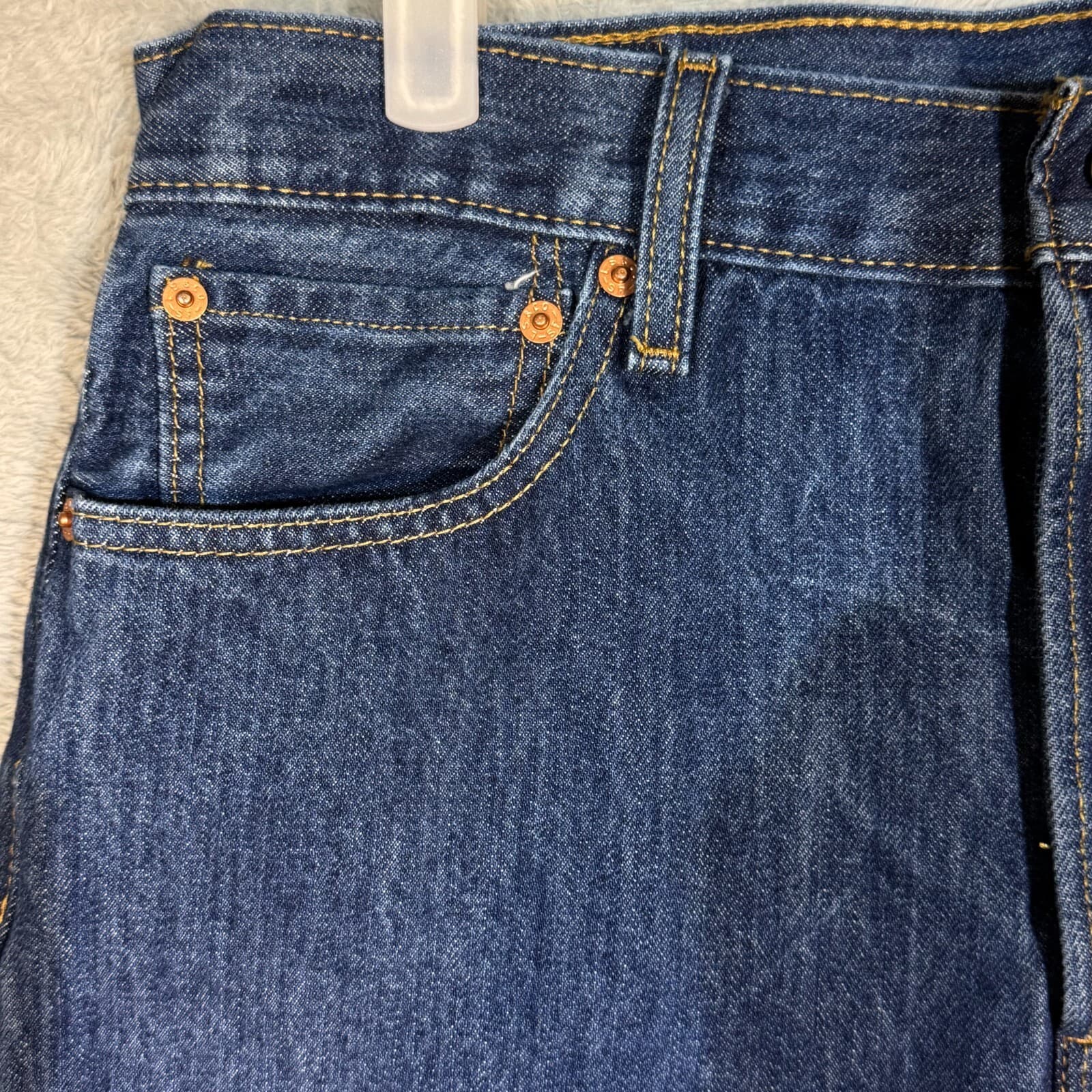 Levi’s 501 Men’s Jeans 34x30 Blue Denim Button Fly Straight Leg Classic - Thumbnail 3