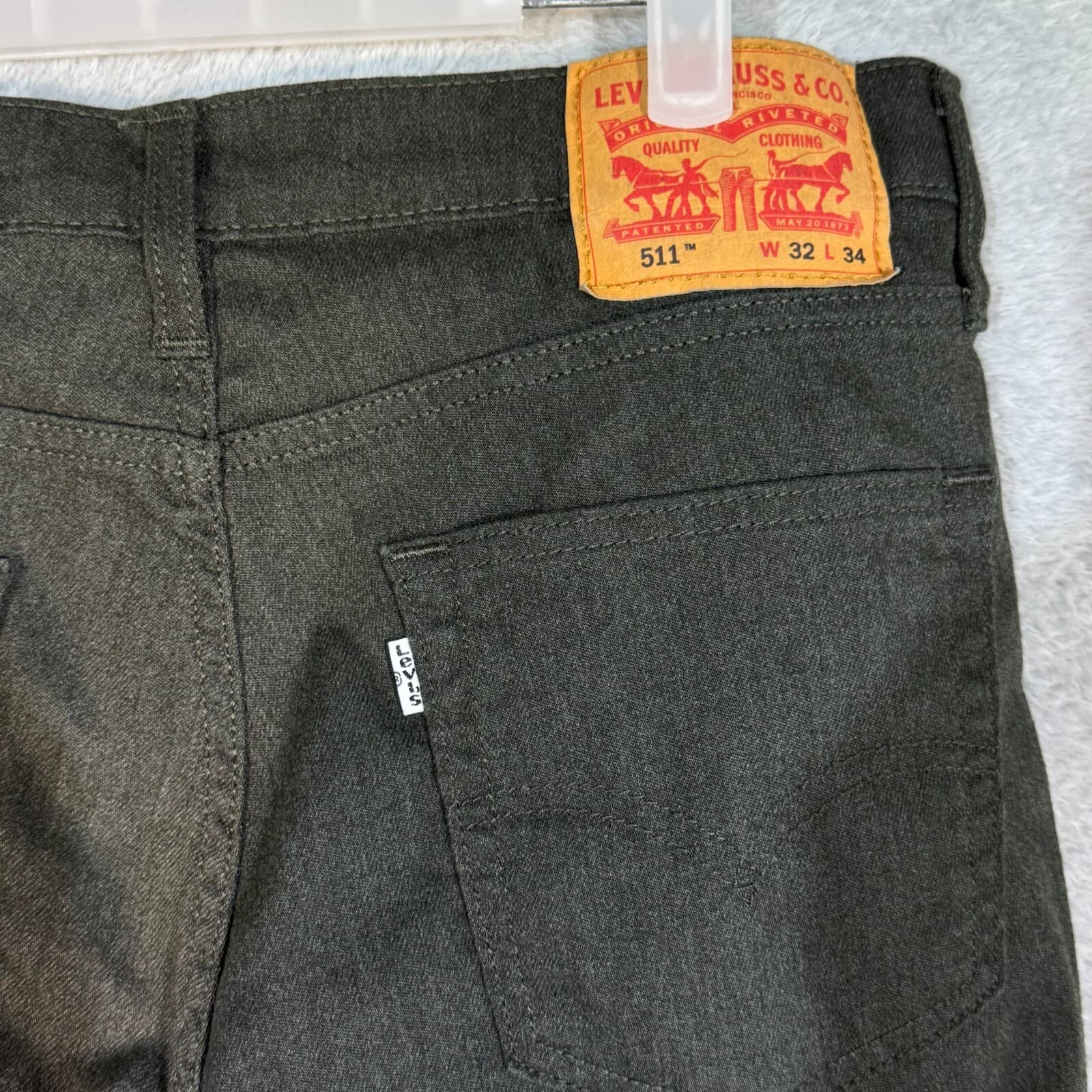 Levi's 511 Men's Jeans 32x34 Brown Denim Stretch Slim Straight - Thumbnail 7