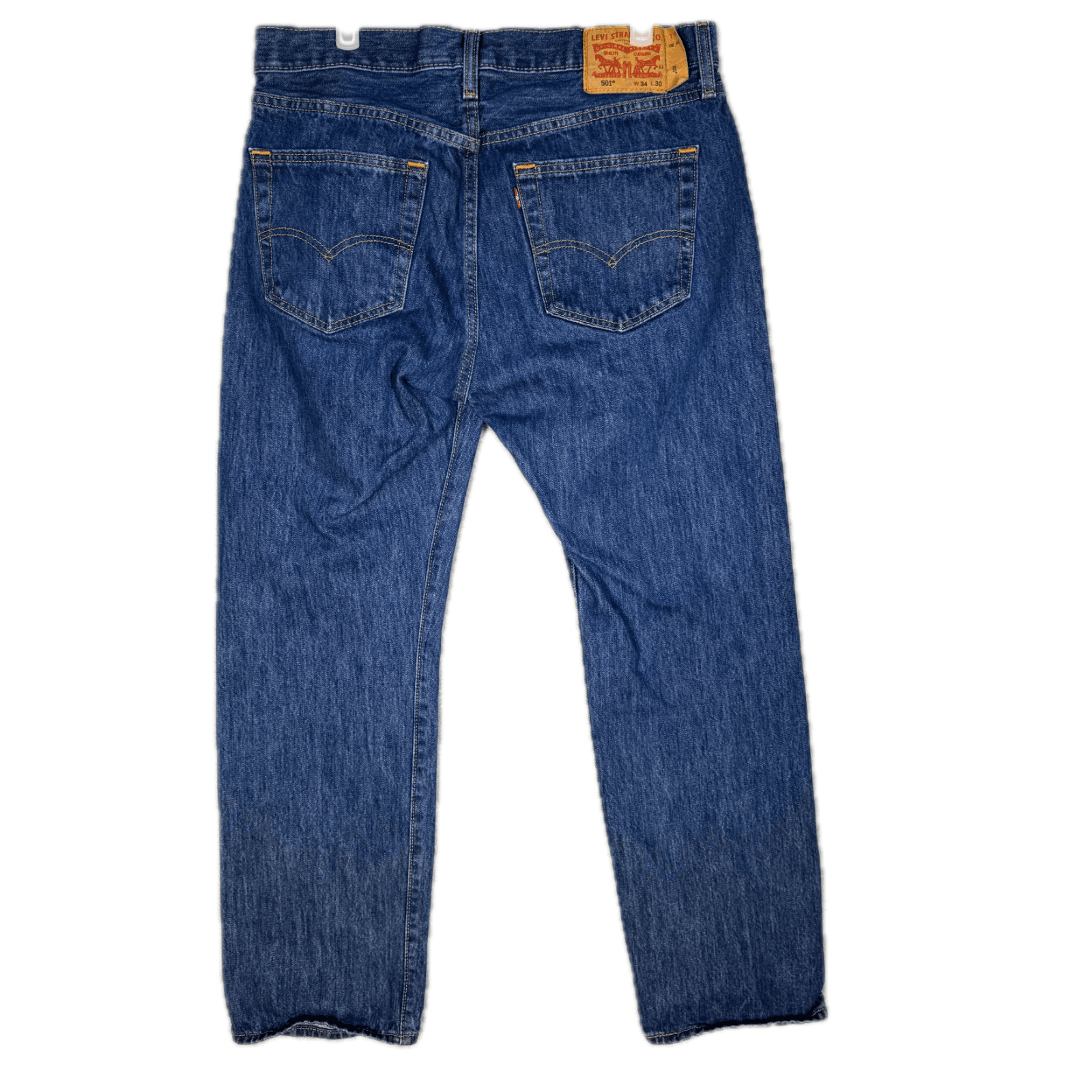 Levi’s 501 Men’s Jeans 34x30 Blue Denim Button Fly Straight Leg Classic - Thumbnail 2