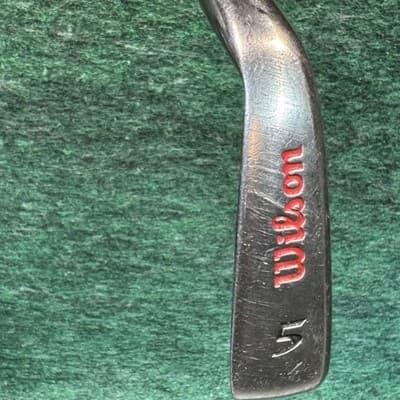 Vintage Wilson FatShaft 5 Iron Mens RH Steel Shaft Silver Cavity Back Golf Club - Thumbnail 3