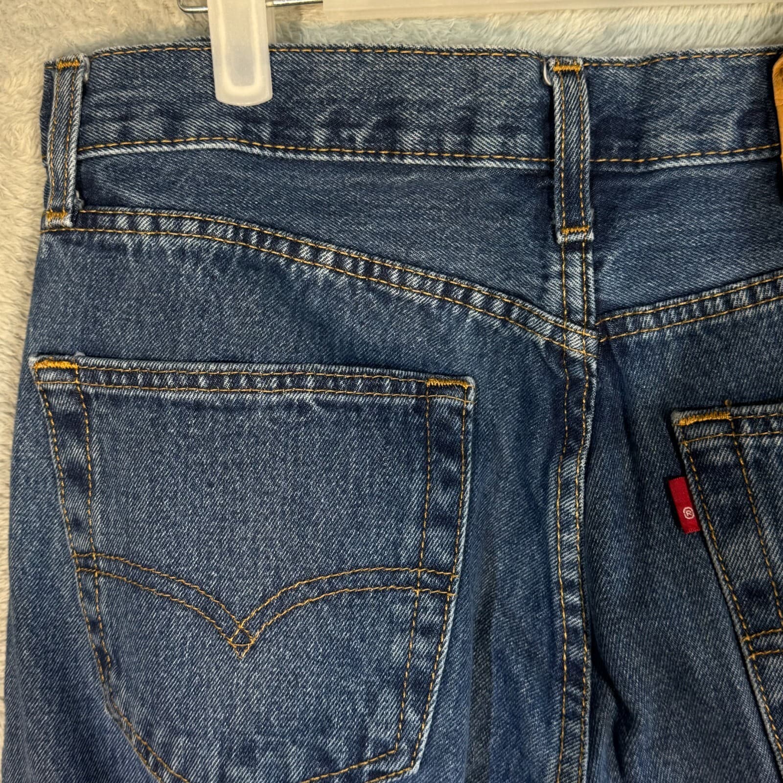 Levi’s 505 Men’s Jeans 32x34 Blue Denim Stretch Mid-Rise Straight Leg - Thumbnail 6