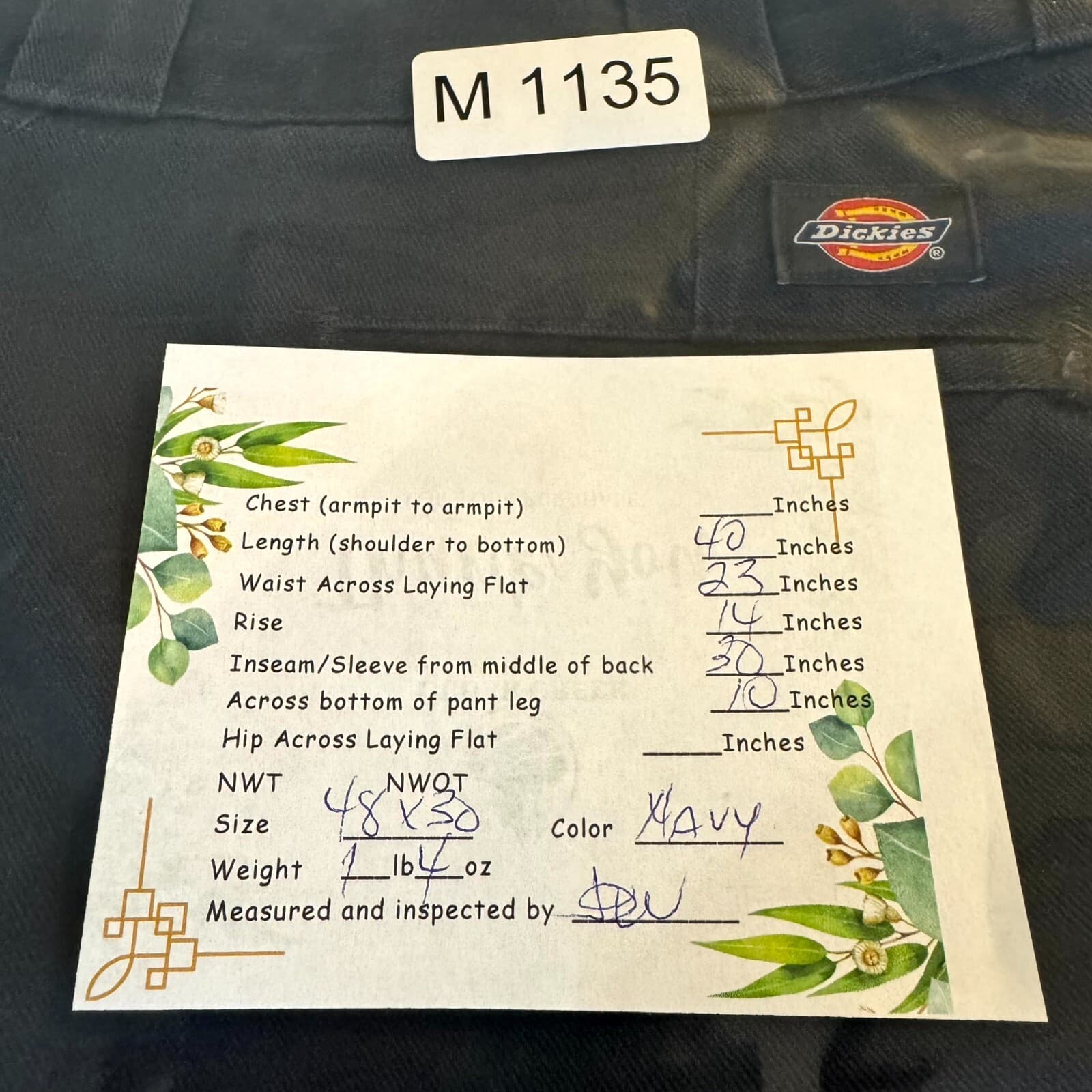 Dickies 874 Men’s Work Pants 48×30 Navy Original Fit High-Rise Straight Leg - Thumbnail 9