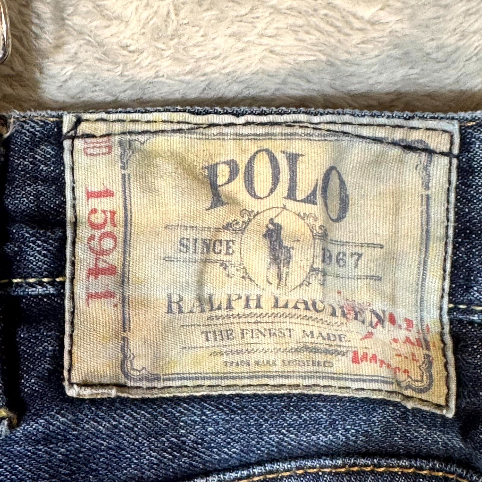 Polo Ralph Lauren Men’s Jeans 38x32 Blue Denim Mid-Rise Straight Leg M1431 - Thumbnail 12