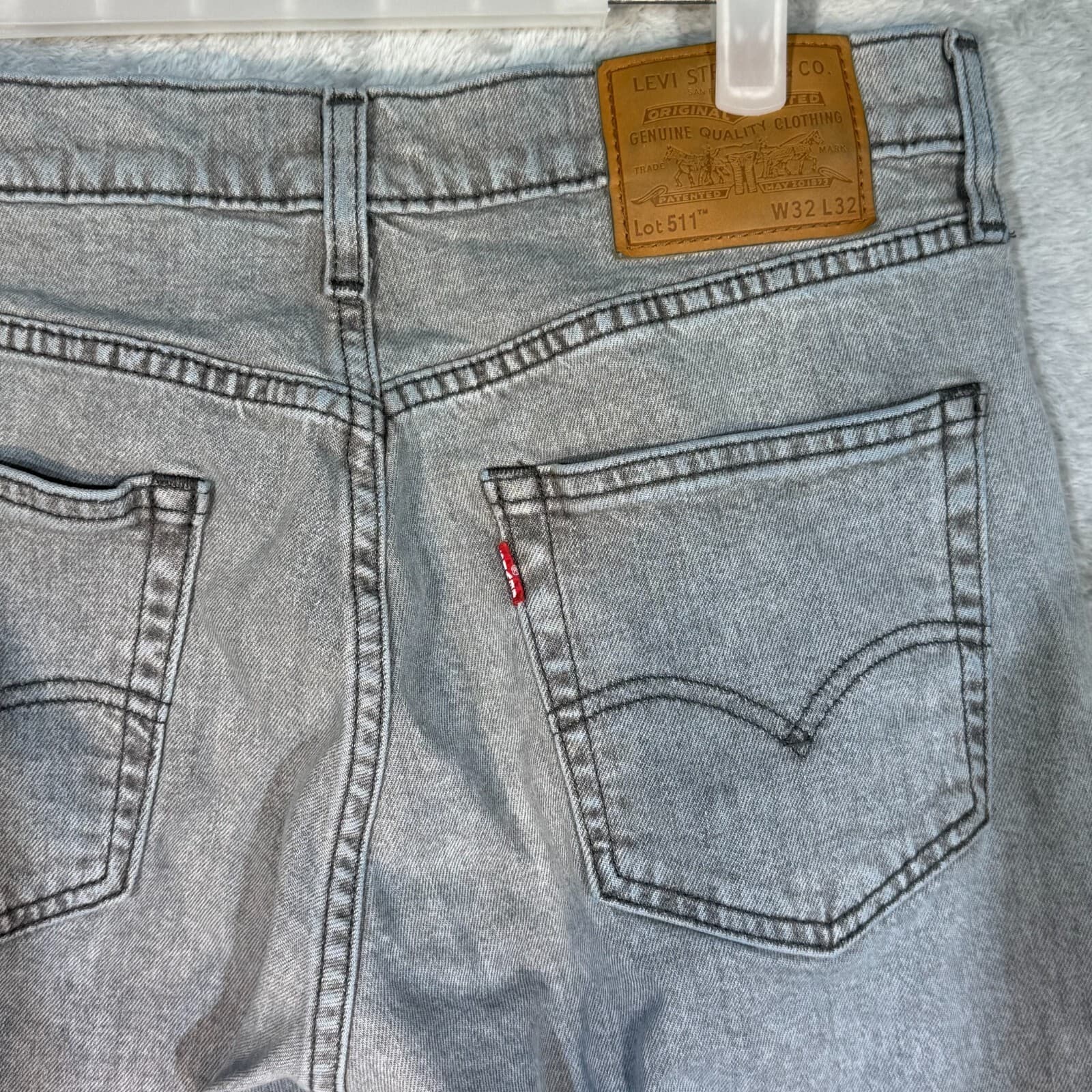 Levi's 511 Men's Jeans 32x32 Gray Denim Stretch Slim Straight Premium Denim - Thumbnail 7