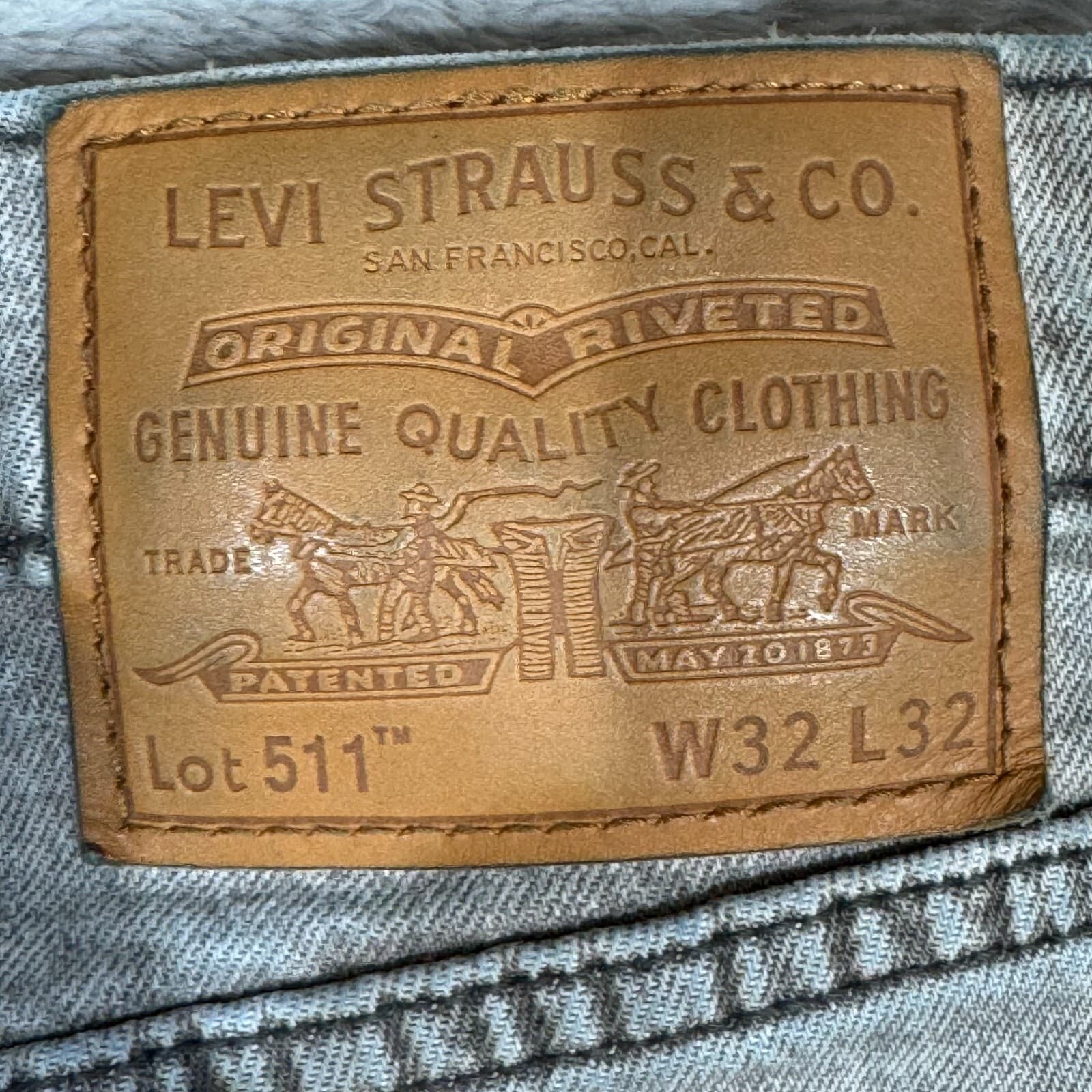 Levi's 511 Men's Jeans 32x32 Gray Denim Stretch Slim Straight Premium Denim - Thumbnail 10