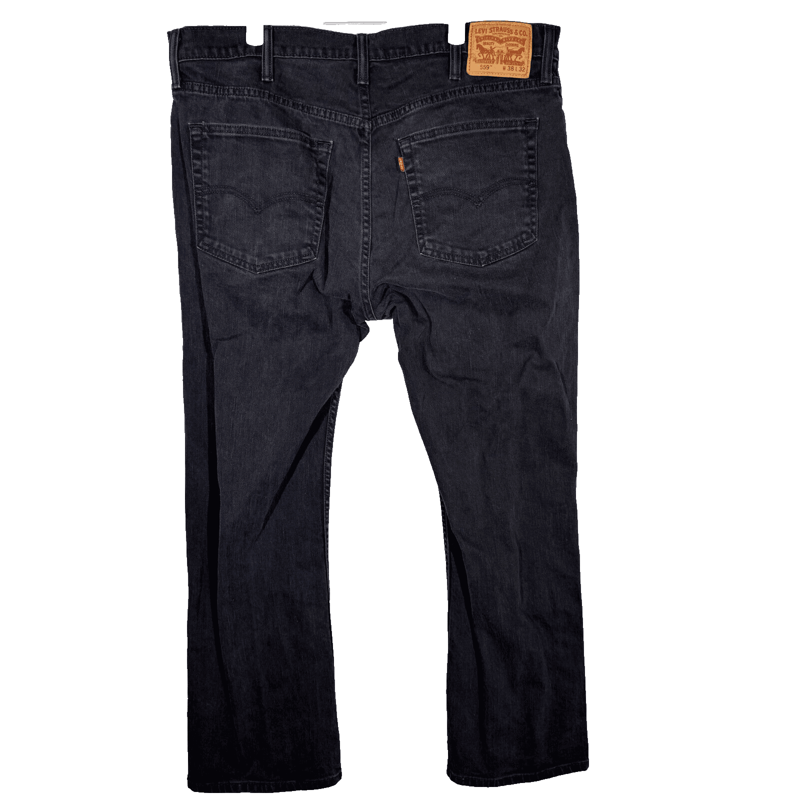 Levis 559 Jeans Men 38x32 Black Stretch Denim Relaxed Straight Fit Mid Rise - Thumbnail 2