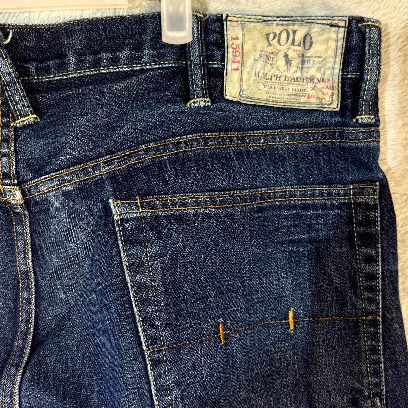 Polo Ralph Lauren Men’s Jeans 38x32 Blue Denim Mid-Rise Straight Leg M1431 - Thumbnail 7